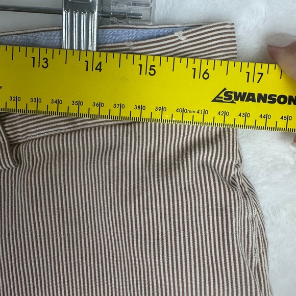 J. Crew Mens Shorts Size 35 Brown Striped Cotton Casual‎ Classic Fit - Picture 4 of 10